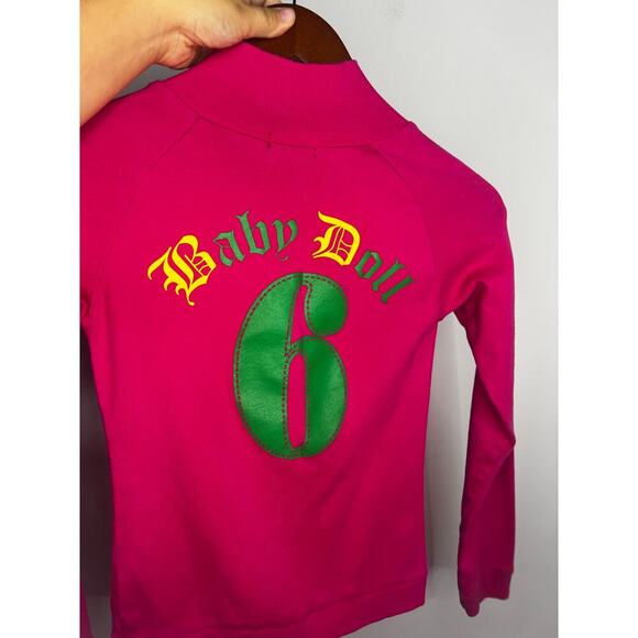 Y2K wet, seal, baby doll, full zip, hot pink sweatshirt size small - Picture 4 of 6
